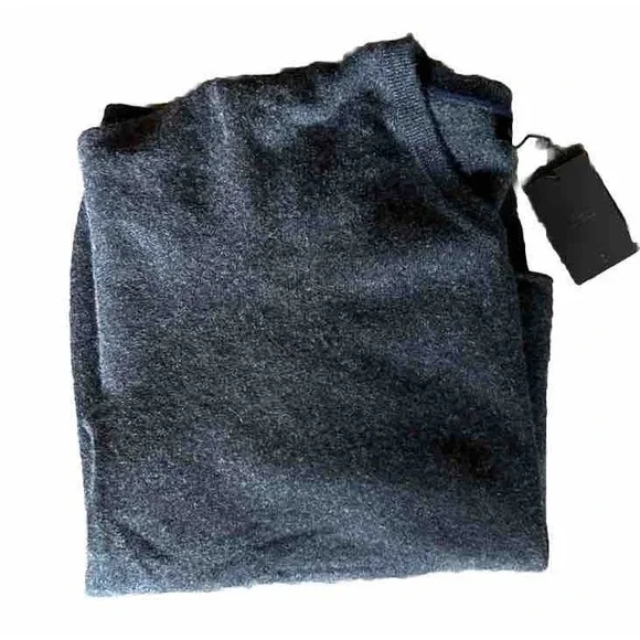 Naadam Mens 100% Cashmere V Neck Pullover Smoke Gray NWT XL